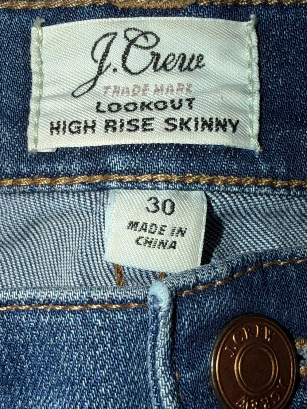 J. Crew Dark Blue Stretch look out high-rise Skinny Jeans size 30 waist